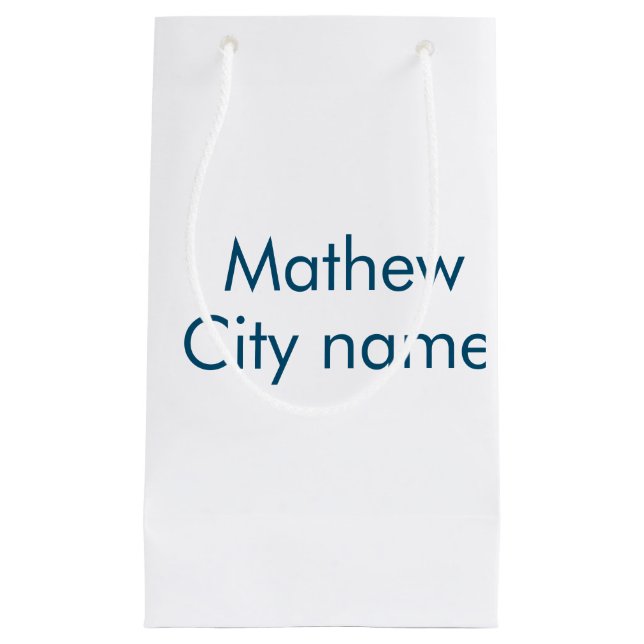 Sacola Para Presentes Pequena simples letra inicial monograma adicionar sua letr (Frente)