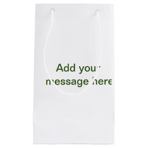 Sacola Para Presentes Pequena Simples minimal verde adicione seu texto nome foto
