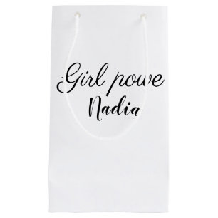 Sacola Para Presentes Pequena simples textos de poder feminino com nome imagem n