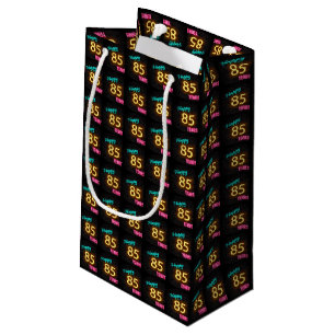 Sacola Para Presentes Pequena Sinal de néon no tijolo para o 85th aniversário
