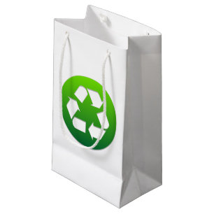 Sacola Para Presentes Pequena Sinal de Reciclar Verde