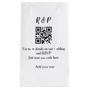Sacola Para Presentes Pequena Site de casamento rsvp q r código adicionar nome t