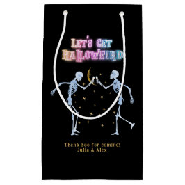 Sacola Para Presentes Pequena Skull Neon Halloween Halloweire Dançando Esqueleto