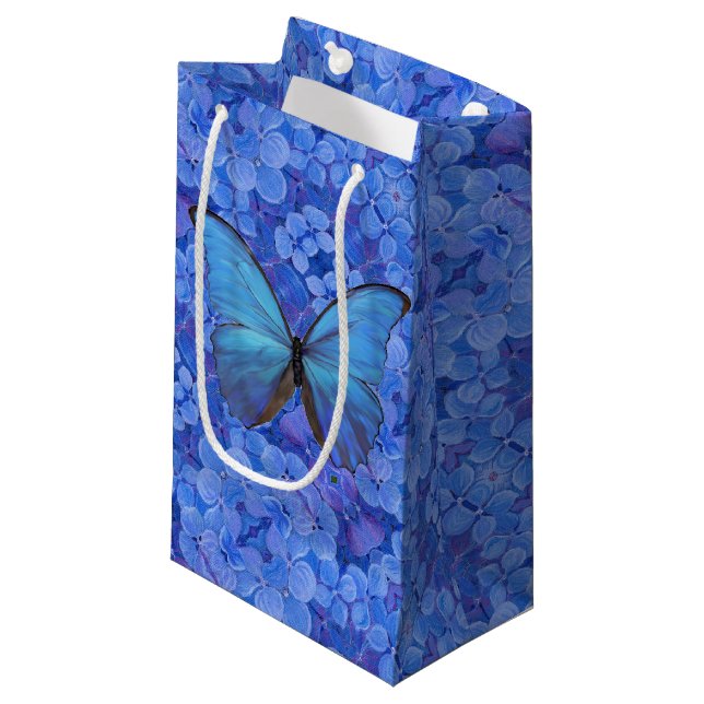 Sacola Para Presentes Pequena Sm Gift Bag Blue Morpho em Hydrangea (Frente inclinada)
