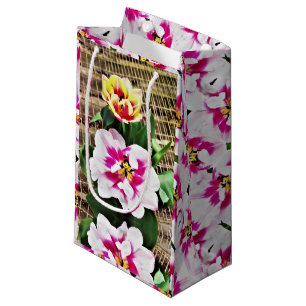 Sacola Para Presentes Pequena Sm Saco Presente Tulipas Rosa/Amarelo