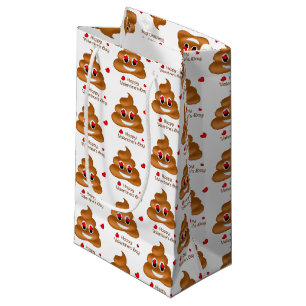 Sacola Para Presentes Pequena Smiling Love Poop Emoji Dia de os namorados Gift B