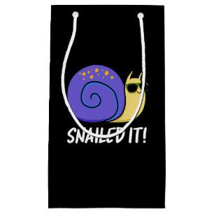 Sacola Para Presentes Pequena Snail Engraçado Pun Escuro BG