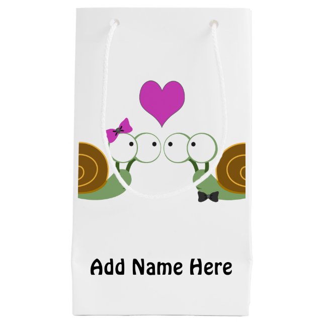 Sacola Para Presentes Pequena Snail Love (Frente)