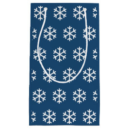 Sacola Para Presentes Pequena Snowflake Blue Christmas Gift Bag