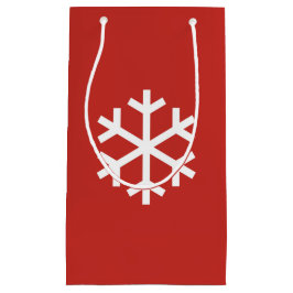 Sacola Para Presentes Pequena Snowflake Christmas Red Gift Bag