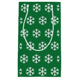 Sacola Para Presentes Pequena Snowflake Green Christmas Gift Bag