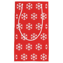 Sacola Para Presentes Pequena Snowflake Red Christmas Gift Bag