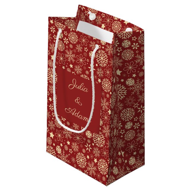 Sacola Para Presentes Pequena Snowflakes Gift Bag (Frente inclinada)