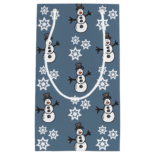 Sacola Para Presentes Pequena Snowman (Frente)