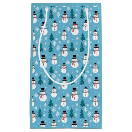 Sacola Para Presentes Pequena Snowman de Natal