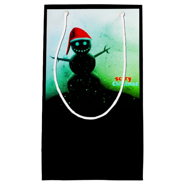 Sacola Para Presentes Pequena Snowman Gift Bag (Frente)