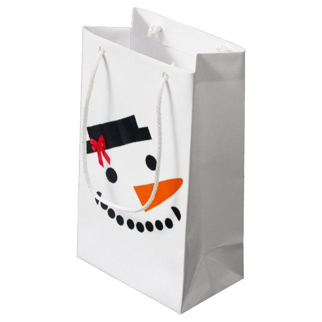 Sacola Para Presentes Pequena Snowman Gift Bag (Verso inclinado)