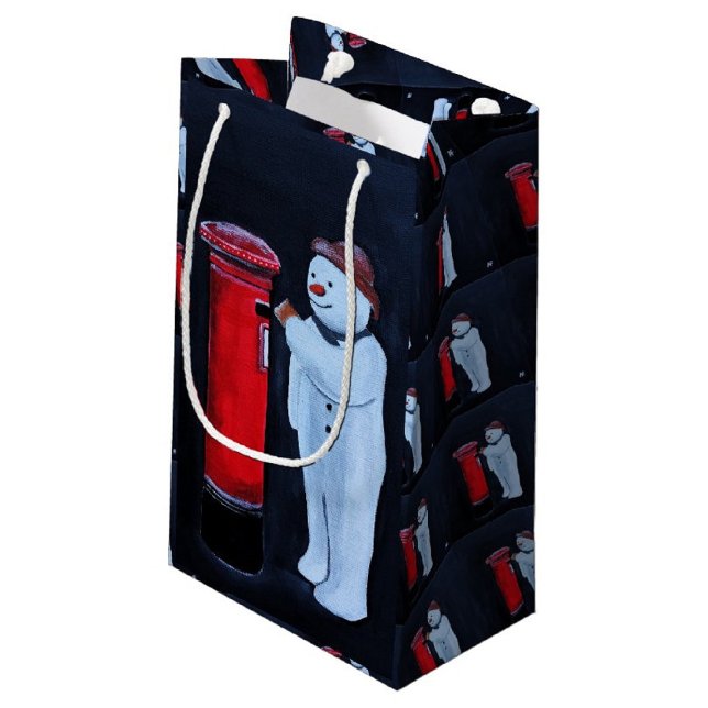 Sacola Para Presentes Pequena Snowman's Letter to Santa Painting by Alfred Fox (Criador carregado)