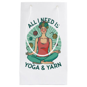 Sacola Para Presentes Pequena Só preciso de Yoga e Yarne Phrase