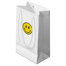 Sacola Para Presentes Pequena Sorria Amarelo Vermelho Negro Branco Feliz Rosto E