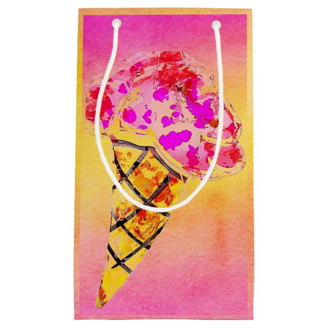 Sacola Para Presentes Pequena Sorvete Cone Gift Bag (Frente)