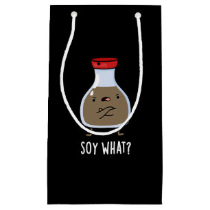Sacola Para Presentes Pequena Soy Que Molho De Soja Engraçado Pun Dark BG