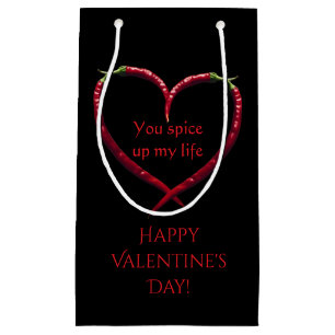 Sacola Para Presentes Pequena Spicy Chili Pepper Heart