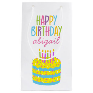 Sacola Para Presentes Pequena Sprinkles Birthday Cake Personalizado Gift Bag
