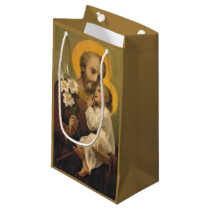 Sacola Para Presentes Pequena St Joseph e bebê Jesus