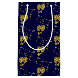 Sacola Para Presentes Pequena Sternzeichen Zwillinge, gold -