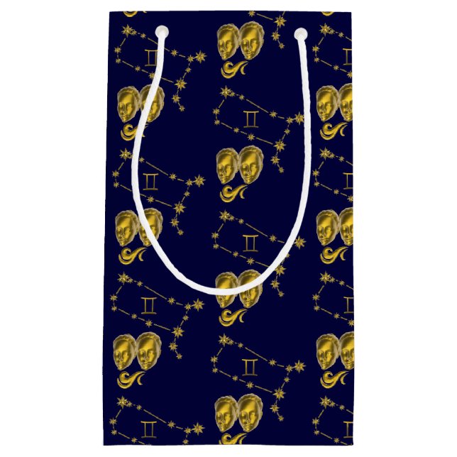 Sacola Para Presentes Pequena Sternzeichen Zwillinge, gold -  (Frente)