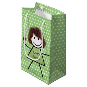 Sacola Para Presentes Pequena Stick Party Girl No Bolinhas
