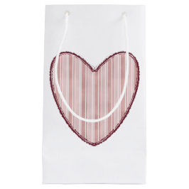 Sacola Para Presentes Pequena Striped Heart