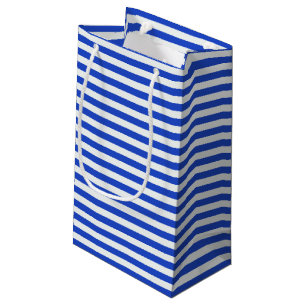 Sacola Para Presentes Pequena Stripes de combinação azul real de Shirley Taylo
