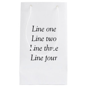 Sacola Para Presentes Pequena Sua mensagem aqui adiciona nome de texto monograma