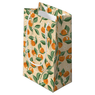 Sacola Para Presentes Pequena Summer Vintage Orangas Boho Nature Fruta
