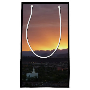 Sacola Para Presentes Pequena Sunrise sobre Ruas. George Utah Landscape