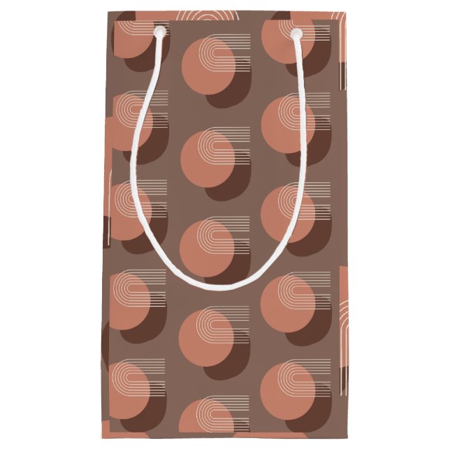 Sacola Para Presentes Pequena Sunset do Tronco Blush Retro (Frente)