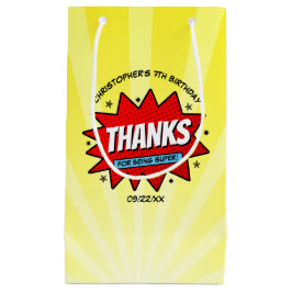 Sacola Para Presentes Pequena Super Herói Comic Book Qualquer Idade Aniversário