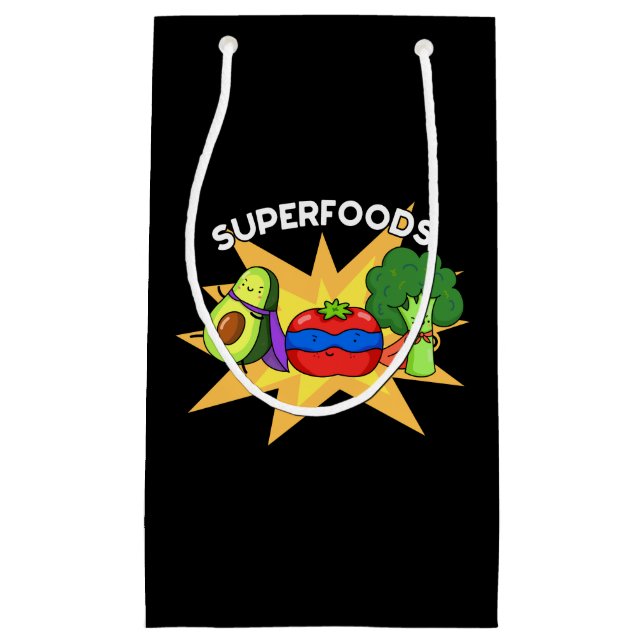 Sacola Para Presentes Pequena Superalimentos Funny Vegetal (Frente)