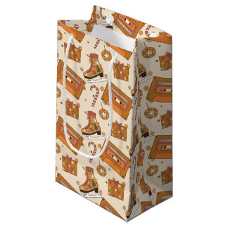 Sacola Para Presentes Pequena Superfloral Retro Christmas Joy