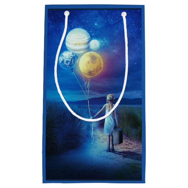 Sacola Para Presentes Pequena Surreal se movendo para seu futuro (Frente)