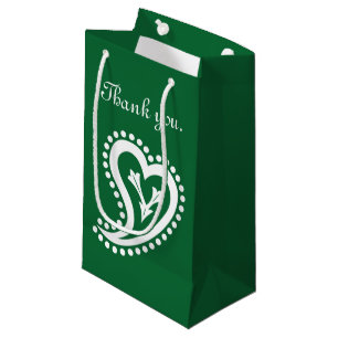 Sacola Para Presentes Pequena Sweet Paisley Hearts in Green Gift Bag