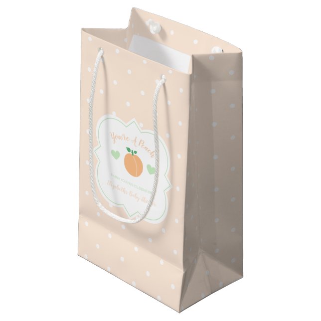 Sacola Para Presentes Pequena Sweet Peach Elegant Baby Shower (Frente inclinada)