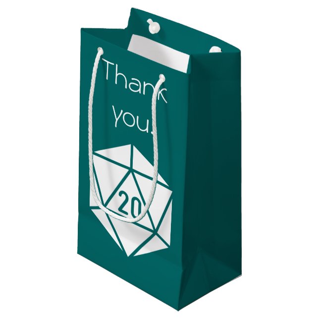 Sacola Para Presentes Pequena Tabletop Chic no Saco de Presente Teal (Frente inclinada)