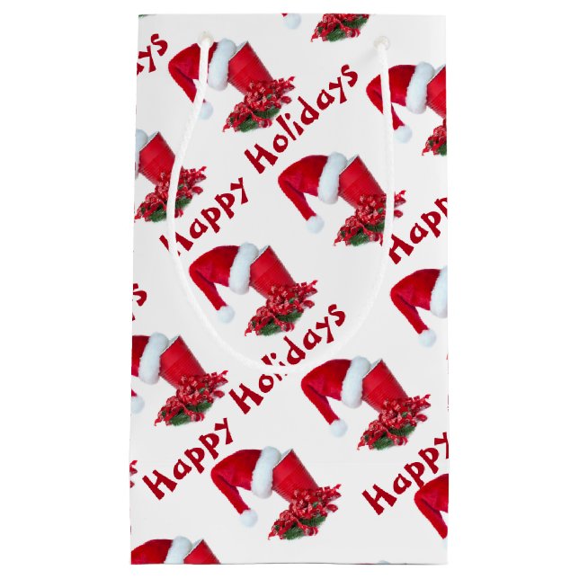 Sacola Para Presentes Pequena Taça de festas de Natal (Frente)