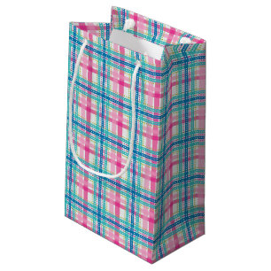 Sacola Para Presentes Pequena Tartan, teste padrão da xadrez