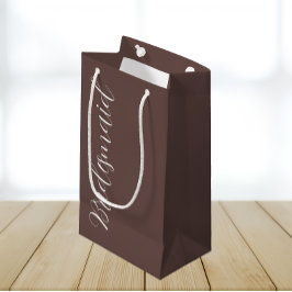 Sacola Para Presentes Pequena Taupe Stylized Script Wedding Bridesmaid