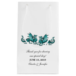 Sacola Para Presentes Pequena Teal Elegant Dragon Gift Bag