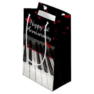 Sacola Para Presentes Pequena Teclado Piano Aniversário de 1rua